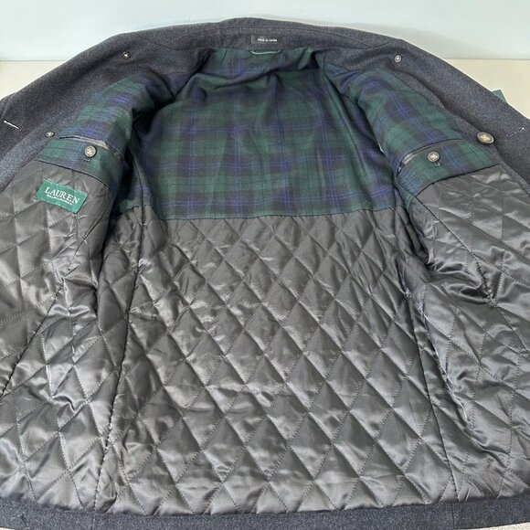 Ralph Lauren Luke Peacoat Size 36 Reg Gray Wool Blend Lined Classic - Picture 7 of 13